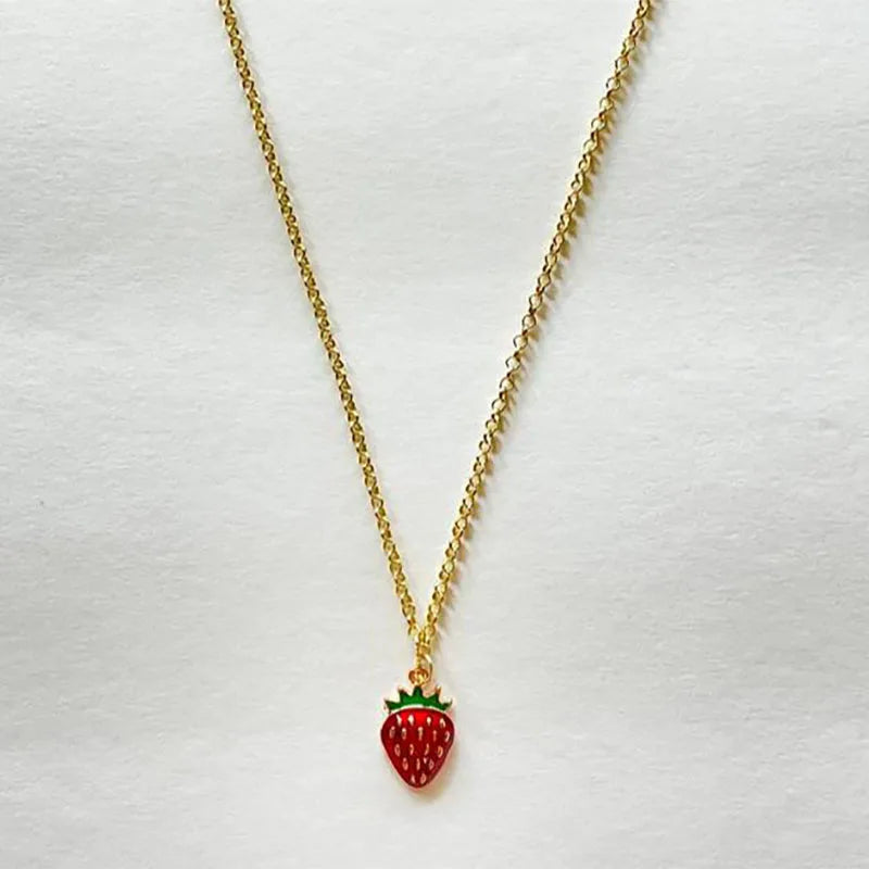 strawberry jewelry necklace earrings set y2k indie jewelry    Home Decor Supply | Online Retail | ShoreShopper.com