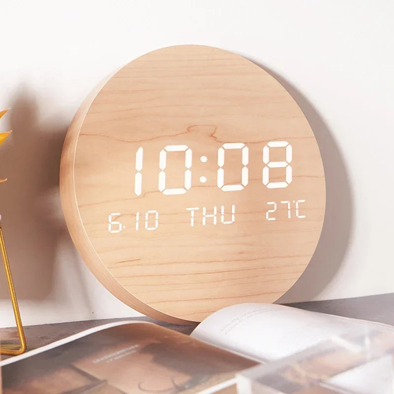 LED Digital Wall Clock Temperature Date Time Multi-function Display Living Room Home Bedroom Silent Clock Fashion Wall Clock    Home Decor Supply | Online Retail | ShoreShopper.com