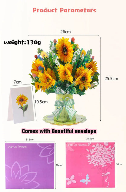 3D Creative Bouquet Gift Card for Mother Father Wife Friends Blessing Card Gift for Mothers Fathers Day Thank You Greeting Cards    Your Coastal Marketplace | Shoreshopper.com