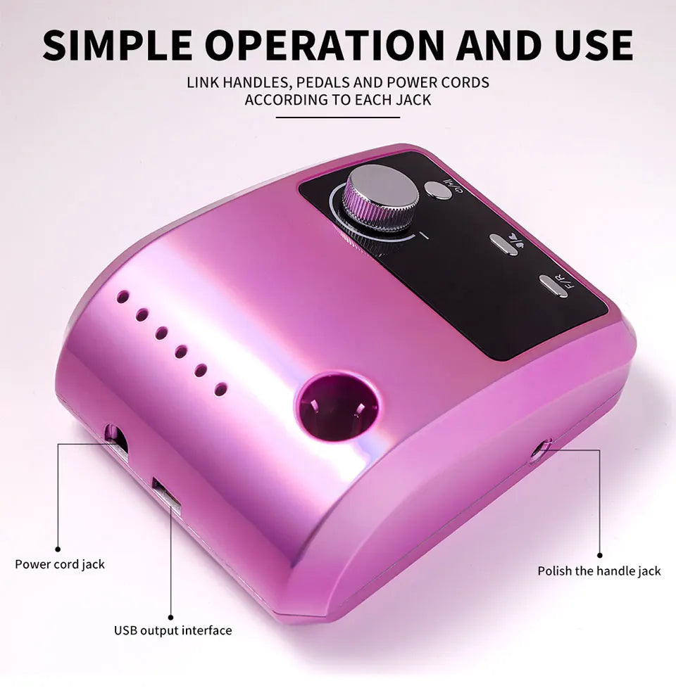 45000RPM Nail Drill Machine Professional Nail Lathe with Large LCD Screen Smart Electric Manicure Polisher Nail Art Tools    Home Decor Supply | Online Retail | ShoreShopper.com