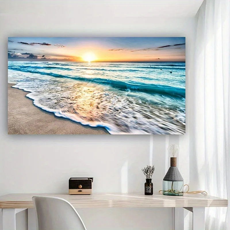 Beach Sunset Wall Art Posters Large Landscape Canvas Painting Print Nordic Wall Decoration Picture For Home Decor    Your Coastal Marketplace | Shoreshopper.com