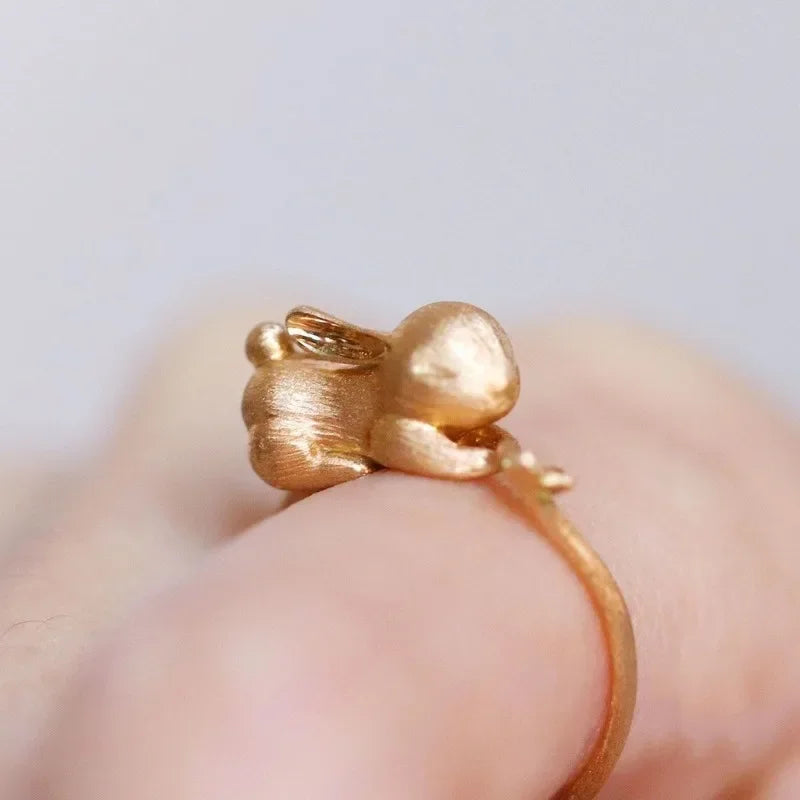 Cute and Exquisite Rabbit Jewelry Sets New in Fun Matte Ancient Gold Craft Earrings for Women Ring Necklace Gifts to Girlfriend    Home Decor Supply | Online Retail | ShoreShopper.com