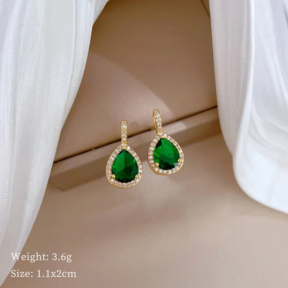 2pcs/set Jewelry Sets Women Elegant Waterdrop Green Rhinestone Pendant Necklace stud Earrings Wedding Dress Bridal Jewelry Set    Home Decor Supply | Online Retail | ShoreShopper.com