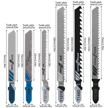 10/50pcs Jig Saw Blade Set T-shank Jigsaw Blade Wood Thin Metal Cutting Tool for DEWALT/Bosch/Hitachi/Makita/Milwaukee/Metabo - ShoreCo.Shop