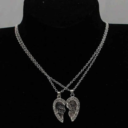 Gooden Friends Love English Pendant Pendant Necklace Fashion Two Rhinestones Alloy Flap Best Friends Necklace New Product Launch