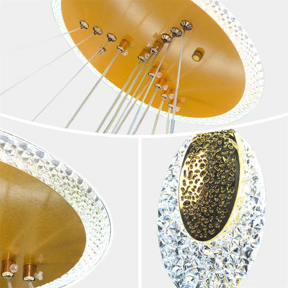 LUVODI 3-Layers LED Ceiling Lighting Fixture Art Decor Acrylic Water-drop Chandelier Pendant Lamp with 3 Color Lights    Home Decor Supply | Online Retail | ShoreShopper.com