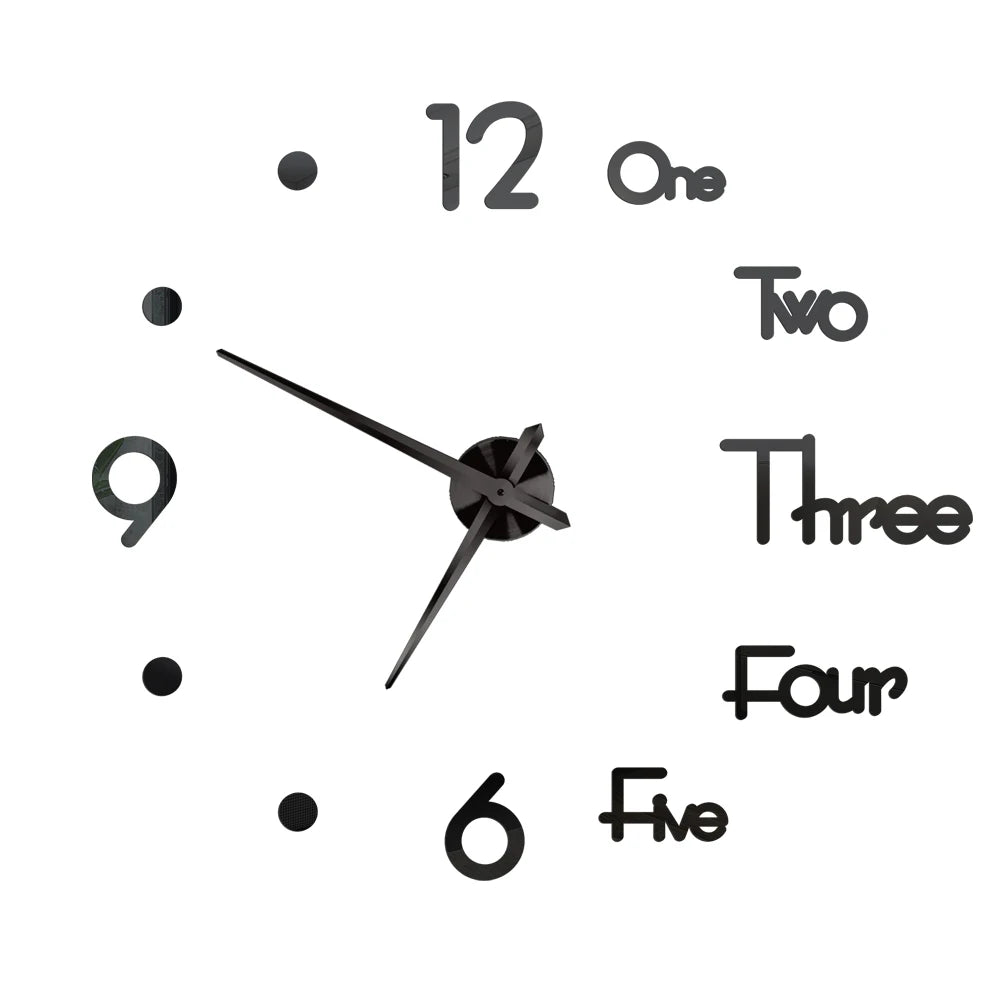 Large Wall Clock Quartz Needle 3D DIY 27" 37" or 47" Wall Clock    Home Decor Supply | Online Retail | ShoreShopper.com
