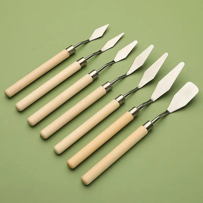 Art Supplies 7Pcs/Set Stainless Steel Oil Painting Knives Artist Crafts Spatula Palette Oil Painting Mixing Knife Scraper    Home Decor Supply | Online Retail | ShoreShopper.com