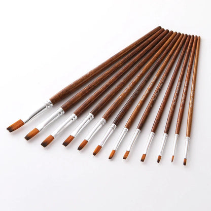 12 Pcs/set Nylon Hair Wooden Handle Watercolor Paint Brush Pen Set Learning DIY Oil Acrylic Painting Art Paint Brushes Supplies    Home Decor Supply | Online Retail | ShoreShopper.com