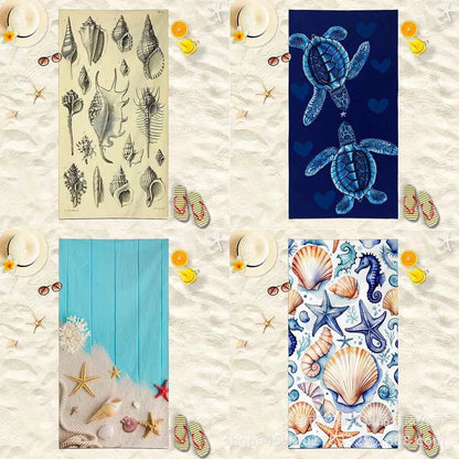 Beach Turtle Animal Printed Beach Towel, Quick Drying Absorbent Beach Towel Outdoor Sports Swimming Beach Towel Face Towel Towel