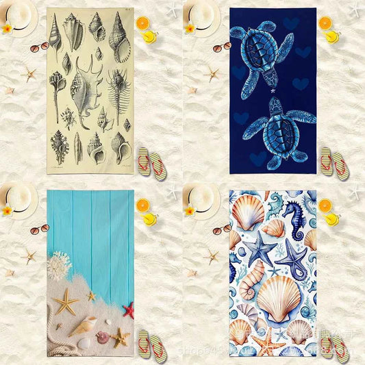 Beach Turtle Animal Printed Beach Towel, Quick Drying Absorbent Beach Towel Outdoor Sports Swimming Beach Towel Face Towel Towel