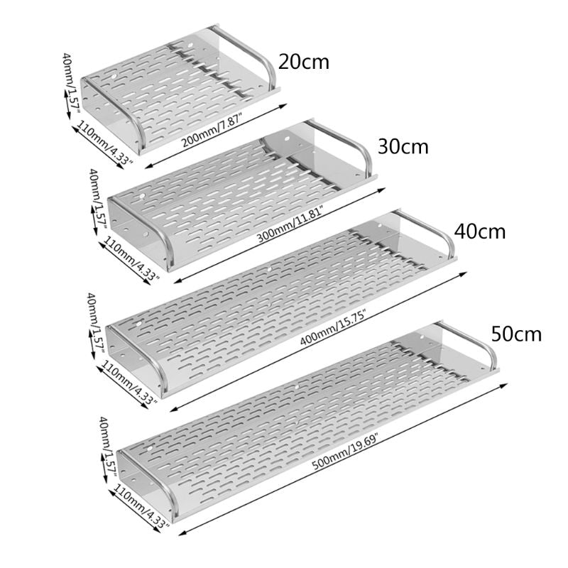 Stainless Steel Kitchen Bathroom Shelf Wall-mounted Storage Rack Single Layer    Home Decor Supply | Online Retail | ShoreShopper.com
