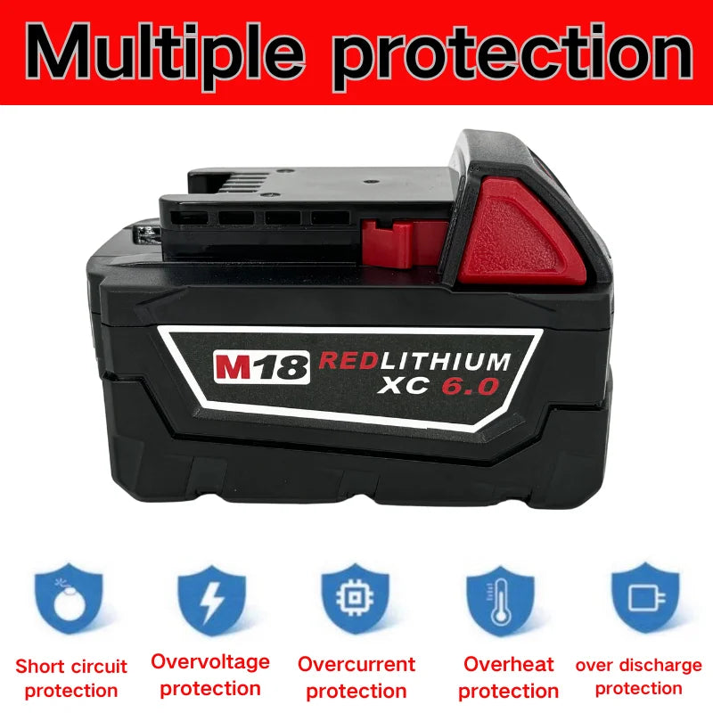For Milwaukee M18 9000mAh 18V Li-ion Replacement Battery M18B12 For Milwaukee 18V Tool 9.0Ah Rechargeable Battery 6A Charger - ShoreCo.Shop