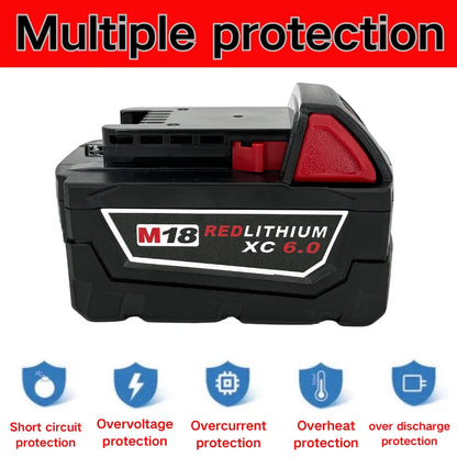 For Milwaukee M18 9000mAh 18V Li-ion Replacement Battery M18B12 For Milwaukee 18V Tool 9.0Ah Rechargeable Battery 6A Charger - ShoreCo.Shop