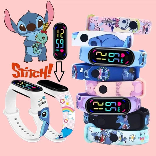 Disney Stitch Digital Kids' Watches Anime Figures LED Luminous Watch Touch Waterproof Electronic Sports Watch Kids Birthday Gift    Home Decor Supply | Online Retail | ShoreShopper.com