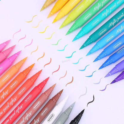 36 Colors Pastel Acrylic Paint Pens  Brush Markers for Wood Canvas Stone Rock Painting Glass Ceramic Fabric Metal Art Supplies    Home Decor Supply | Online Retail | ShoreShopper.com