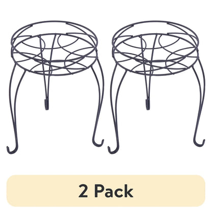 2 Pack Round Metal Plant Stand Indoor Outdoor Display Holder Collapsible Space Saving Iron Durable Rustproof Pots up to 9 Inch    Home Decor Supply | Online Retail | ShoreShopper.com