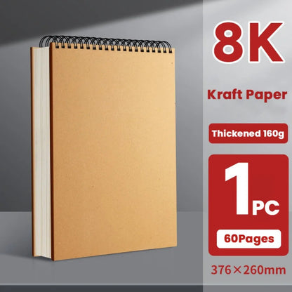 High Quality Kraft Paper Art Sketchbook A4/8K/16K/32K/A3 Flip-up Drawing Notepad 30Sheets/60Pages Spiral Notebook Art Supplies    Home Decor Supply | Online Retail | ShoreShopper.com