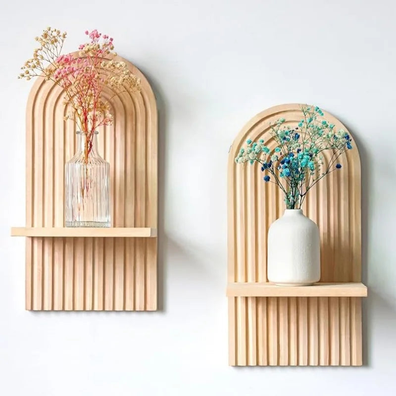 Boho Wooden Shelves for Wall Decorative Book Floating Wall Shelf for Living Room Bathroom Bedroom Classroom Office Nursery Home    Home Decor Supply | Online Retail | ShoreShopper.com