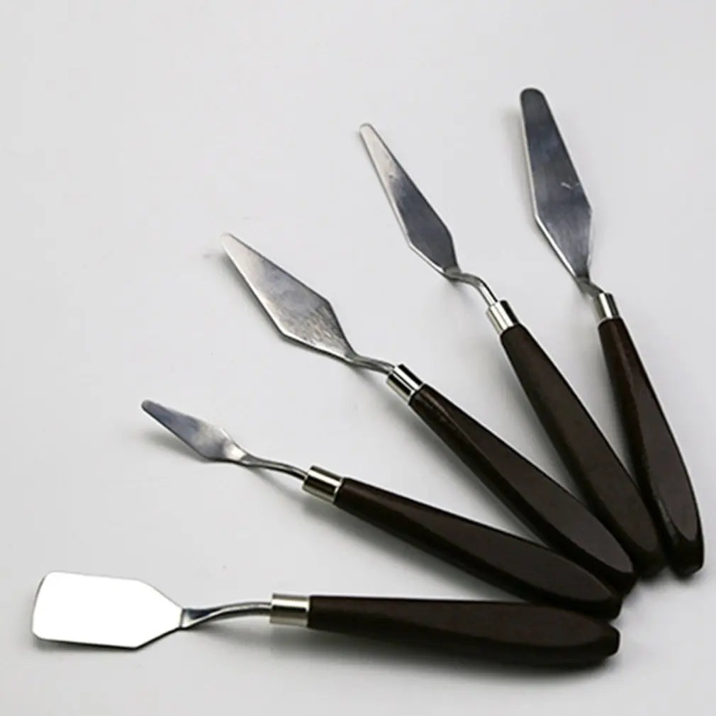 Hot 5PCS Stainless Steel Scraper Spatula Art Supplies for Artist Canva Oil Paint Color Mixing Palette Knife Painting Wholesale    Home Decor Supply | Online Retail | ShoreShopper.com