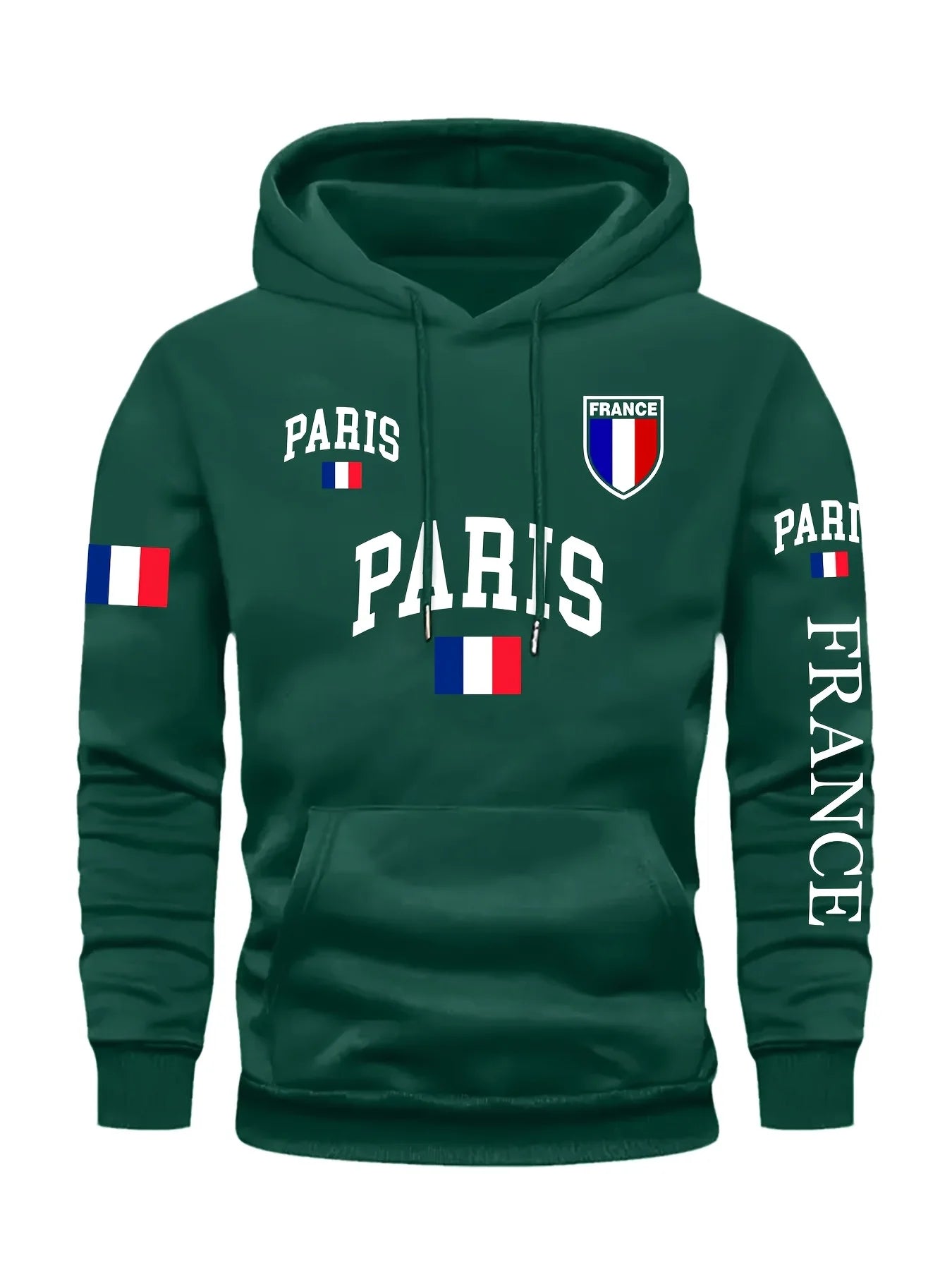 Men's Paris France Flag Letter Graphic Hoodie Pullover Kangaroo Pocket Ribbed Cuffs Machine Washable Autumn Winter Sweatshirt    Home Decor Supply | Online Retail | ShoreShopper.com