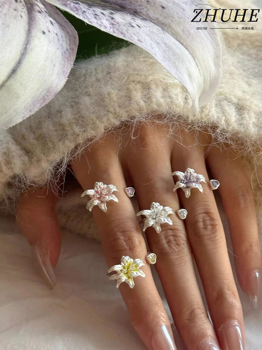 Gorgeous Lily Flower Jewelry Accessories, Fashion Ring for Women, Must-have Accessory for Female Fashionistas    Home Decor Supply | Online Retail | ShoreShopper.com