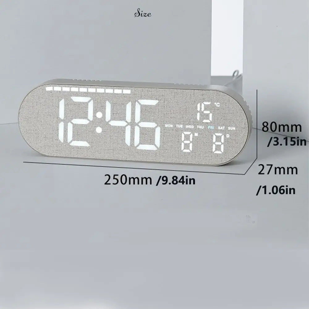 Minimalist Design Digital Wall Clock Silent Operation Nordic Style Alarm Clock Temperature Date Display Hanging Mount    Home Decor Supply | Online Retail | ShoreShopper.com