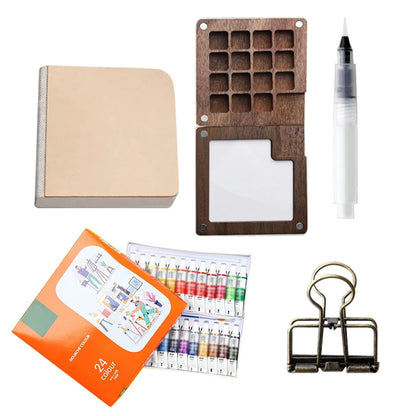 8/15 Colors Portable Travel Gouache Palette Set Mini Walnut Paint Box Artist Gouache Paint Palette Sketchbook Art Supplies    Home Decor Supply | Online Retail | ShoreShopper.com