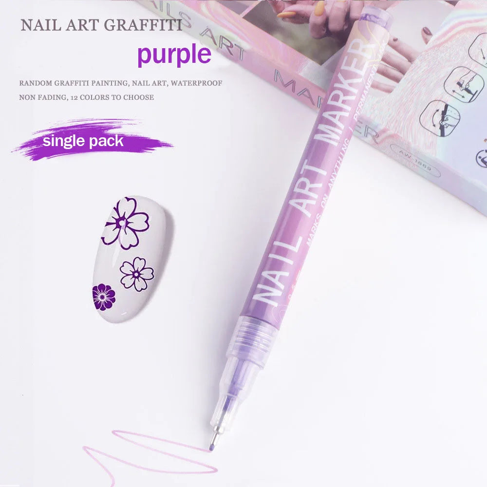 Nail Art Graffiti Pen Nail Acrylic Paint Pen Waterproof Painting Lines Pencil DIY Drawing Abstract Design Nail Accessories    Home Decor Supply | Online Retail | ShoreShopper.com