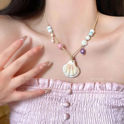 Seaside Style Sea Star Shell Beads Necklace Womens Summer Beach Vacation Neck Chain Bohemian Jewelry Accessories Gift    Your Coastal Marketplace | Shoreshopper.com
