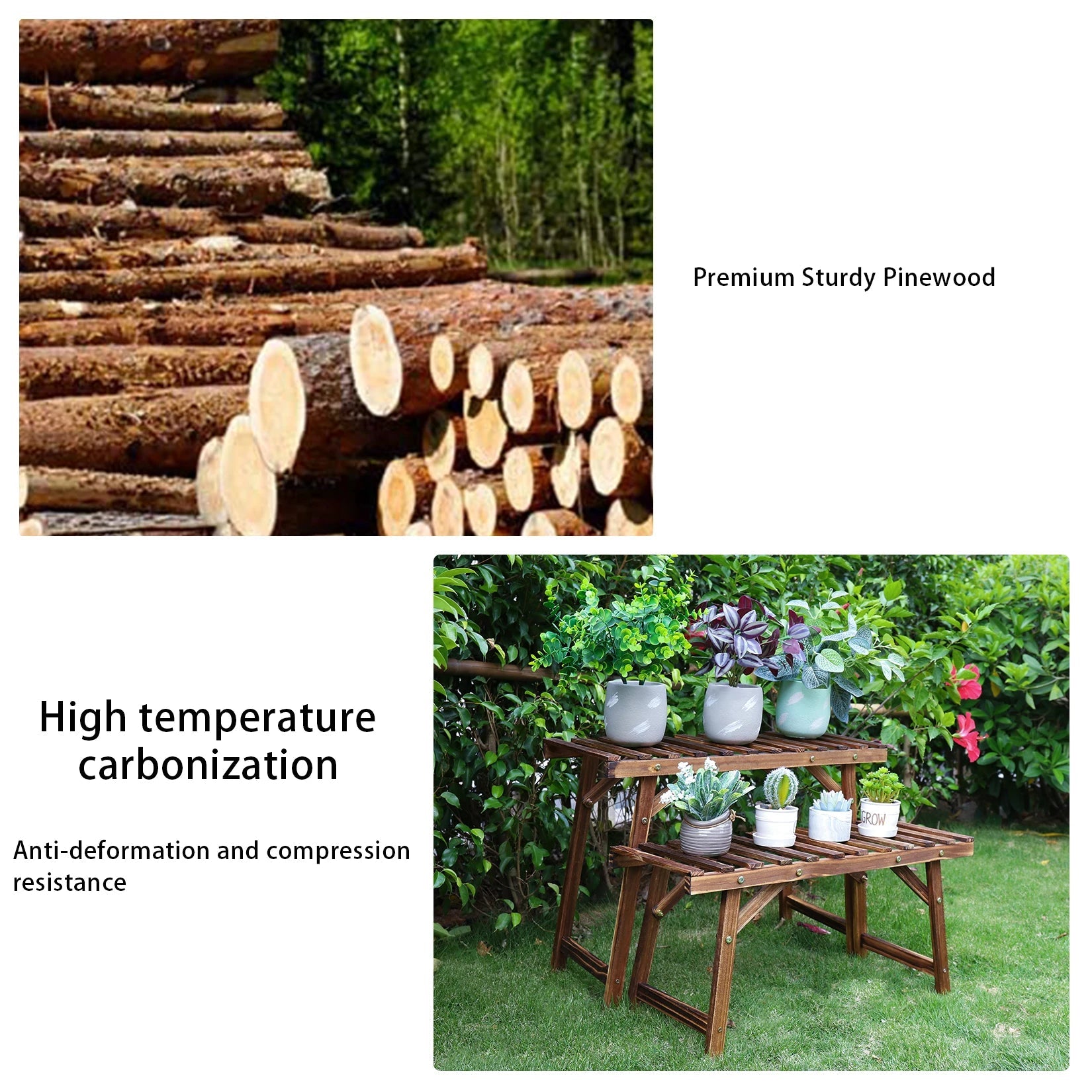 3 Tier Wood Ladder Shelf Corner Plant Stand Indoor Outdoor Flower Pot Rack    Home Decor Supply | Online Retail | ShoreShopper.com
