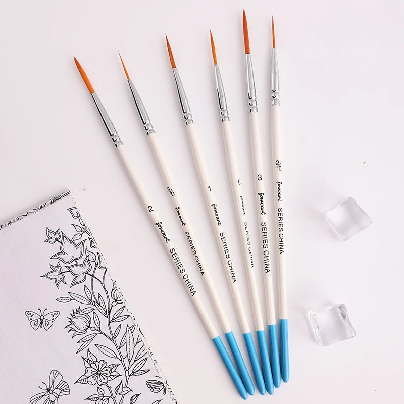 Artist Paint Brush 6 Pcs Set Thin Pen Extra Long Fine Point Liner Tip #000#00#0#1#2#3, Scale Models Nail Acrylic Oil Watercolor    Home Decor Supply | Online Retail | ShoreShopper.com