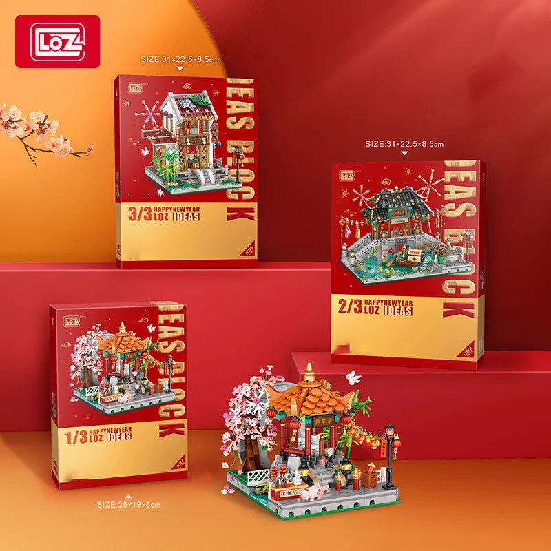 LOZ 1923 Street View Lantern Festival Pavilion Building Block Set - ShoreCo.Shop