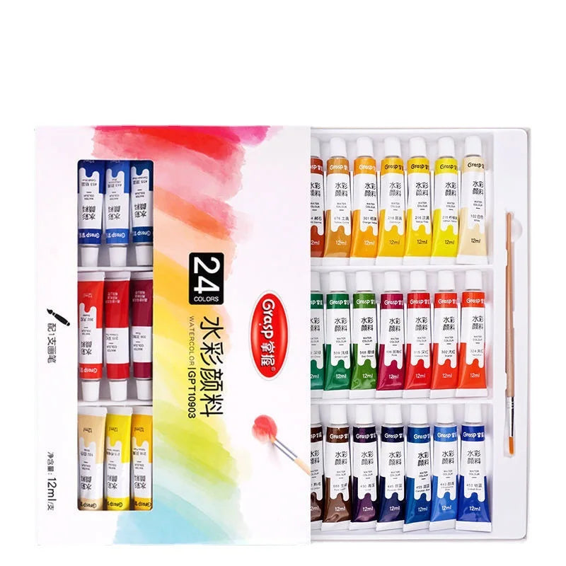 Watercolor Paint Set Art Painting Tools for Students Painting Beginners 12 Colors Washable 24 Colors    Home Decor Supply | Online Retail | ShoreShopper.com