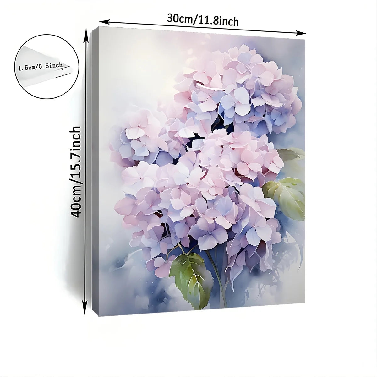 Hydrangea Floral Canvas Wall Art - Framed 11.8x15.7in Decor for Living Room, Bedroom, Kitchen, Office, Great Gift Idea    Home Decor Supply | Online Retail | ShoreShopper.com