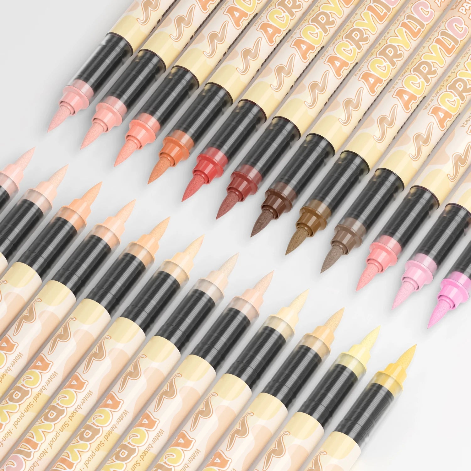 Skin Tones Art Markers,Soft Brush Tip Acrylic Paint Pens,Quick-Drying Waterproof for Sketching,Wood,Glass,Fabric,Rocks Painting    Home Decor Supply | Online Retail | ShoreShopper.com