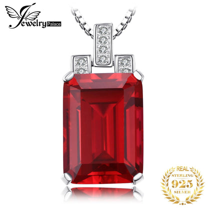 JewelryPalace 9ct Created Red Ruby 925 Sterling Silver Pendant Necklace for Women Engagement Party Jewelry Fashion Gift No Chain    Home Decor Supply | Online Retail | ShoreShopper.com