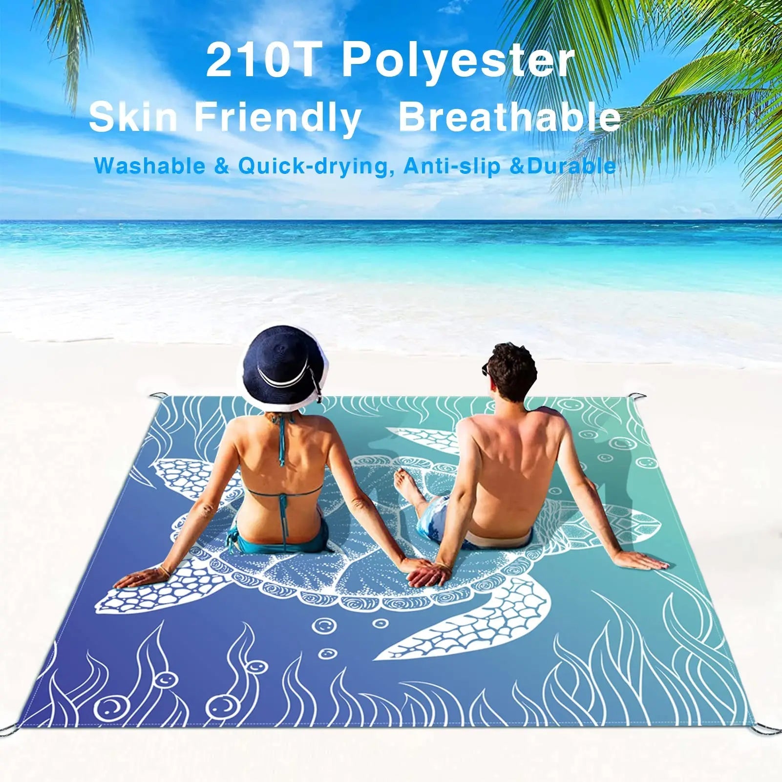 Beach Blanket Super Large 79 x 83 Inch Sandproof Waterproof Soft Comfortable Material Light Weight Portable for Beach Outdoor    Your Coastal Marketplace | Shoreshopper.com