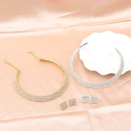 4Pcs/set Bridal Jewelry Set Necklace Bracelets Ring Earrings Set Super Gorgeous Luxury Shiny Fashion Jewelry Party Gift    Home Decor Supply | Online Retail | ShoreShopper.com