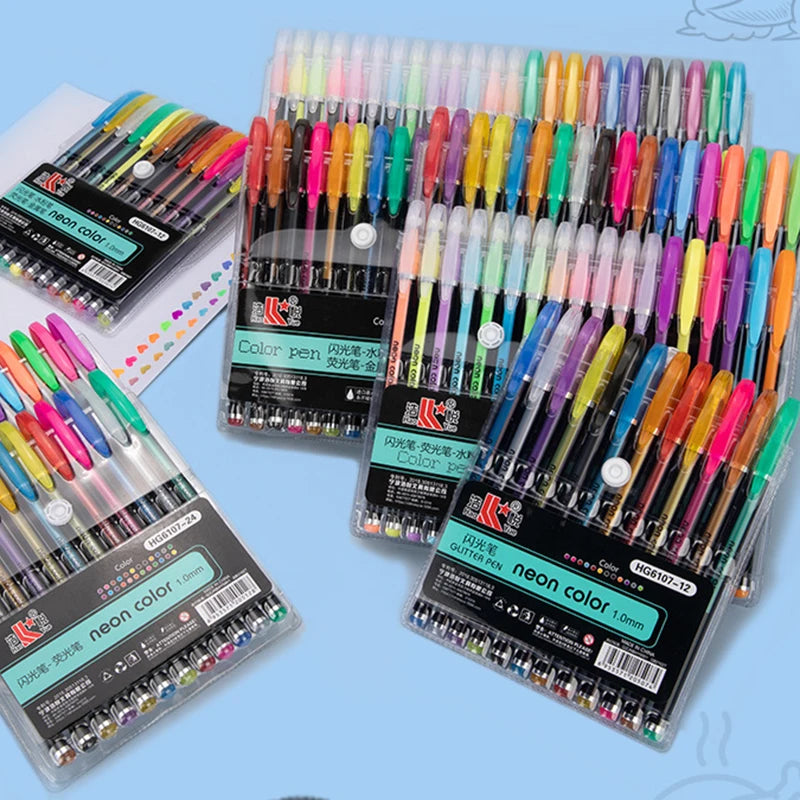 Kit 60 Colored Gel Pen Set, Glitter Metallic Pastel Neon Pen 12 24 36 48 Colors    Home Decor Supply | Online Retail | ShoreShopper.com
