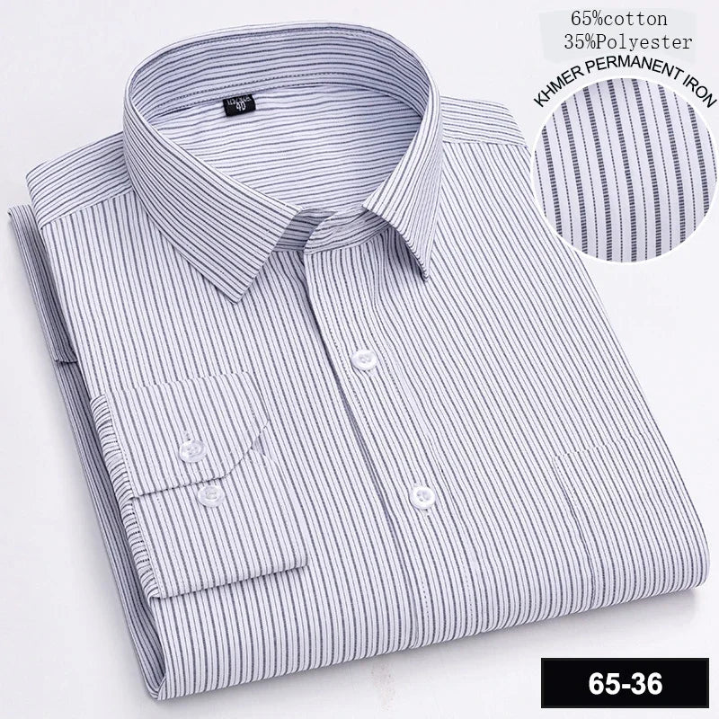 New in shirt long-sleeve shirts for men slim fit formal plian shirt single pocket office clothes soft plaid cotton designer tops    Home Decor Supply | Online Retail | ShoreShopper.com