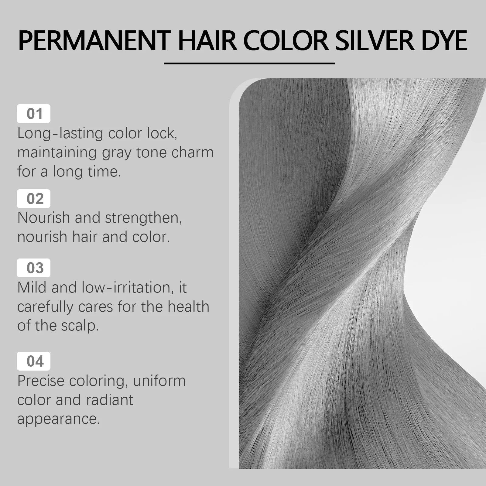 Hoegoa Grey Hair Cream Long Lasting Colour Lock Nourishing Phytocare Trendy Hair Colour Hairdresser - ShoreCo.Shop