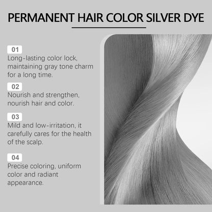 Hoegoa Grey Hair Cream Long Lasting Colour Lock Nourishing Phytocare Trendy Hair Colour Hairdresser - ShoreCo.Shop