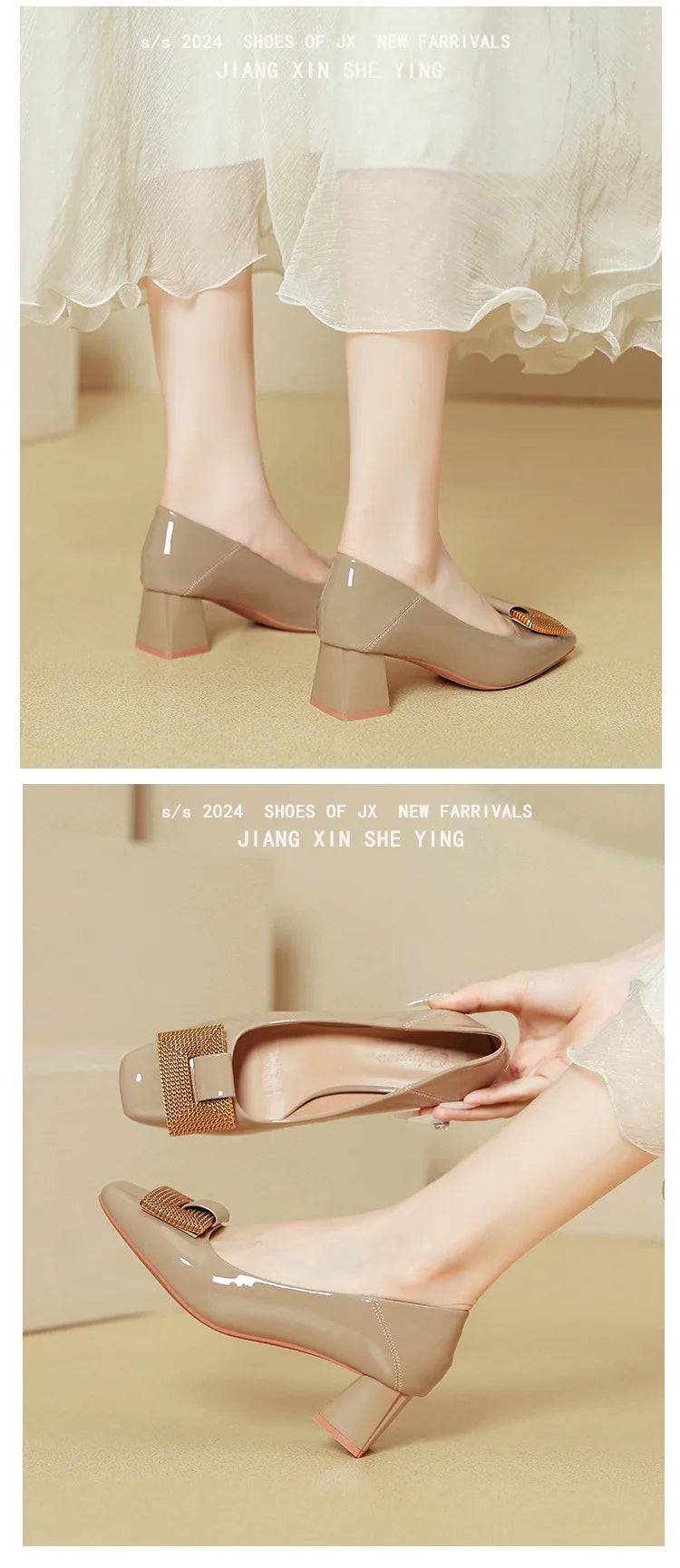 Women's Shoes 2025 New Summer Thick Heels Non Slip High Heels Women Square Head Elegant Middle Wedding Pumps High Quality    Your Coastal Marketplace | Shoreshopper.com