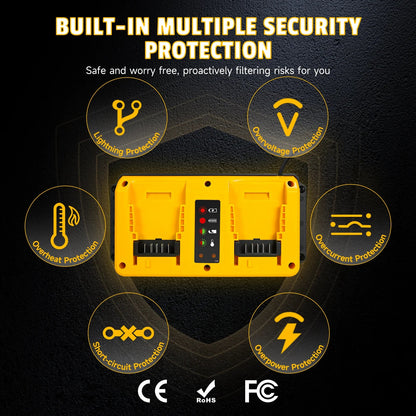 90W Battery Charger Replacement for Dewalt 18V 20V Lithium Battery Rechargeable DCB207 DCB206 DCB204 DCB203 Fast Dual Charger    Home Decor Supply | Online Retail | ShoreShopper.com