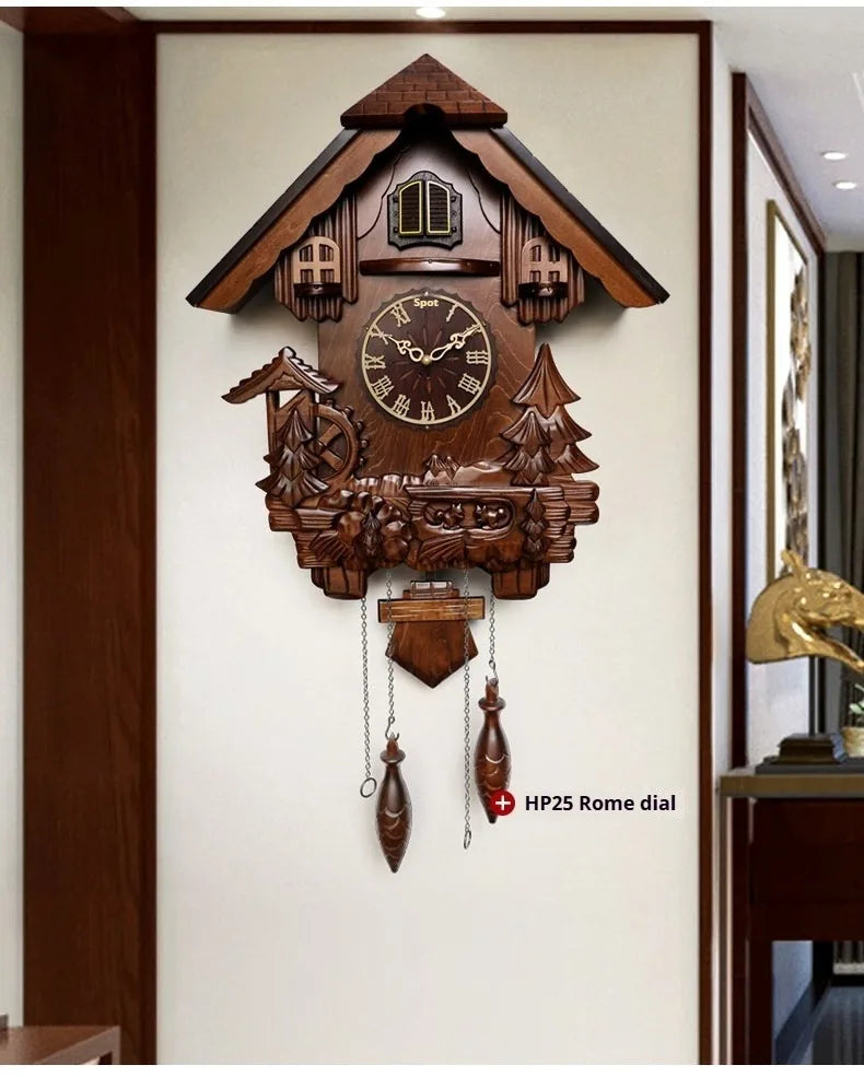 Antique Classic Solid Wood Hand-carved Cuckoo Wall Clock, Children's Music, Hour Announcement Swinging Creative Clock    Home Decor Supply | Online Retail | ShoreShopper.com