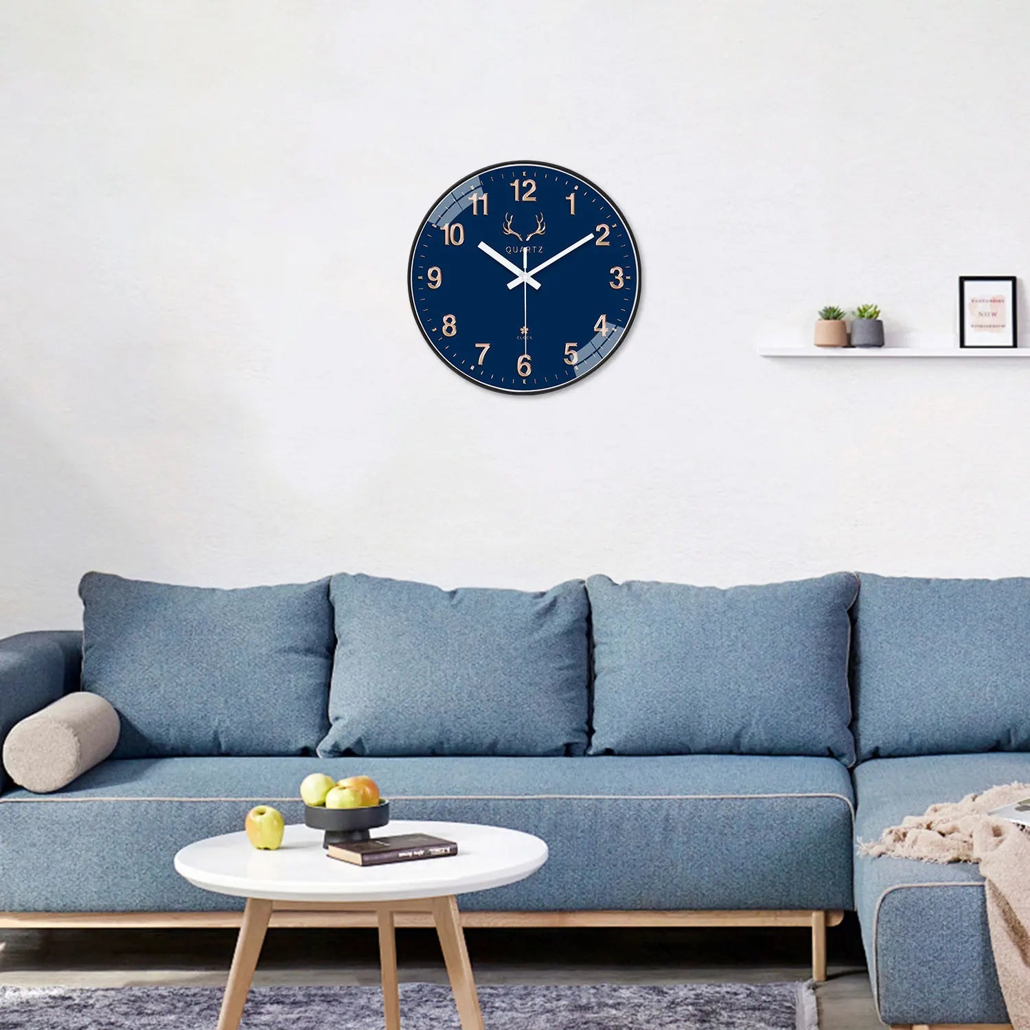 Dark Blue Plastic Round Wall Clock 8-12inch    Home Decor Supply | Online Retail | ShoreShopper.com