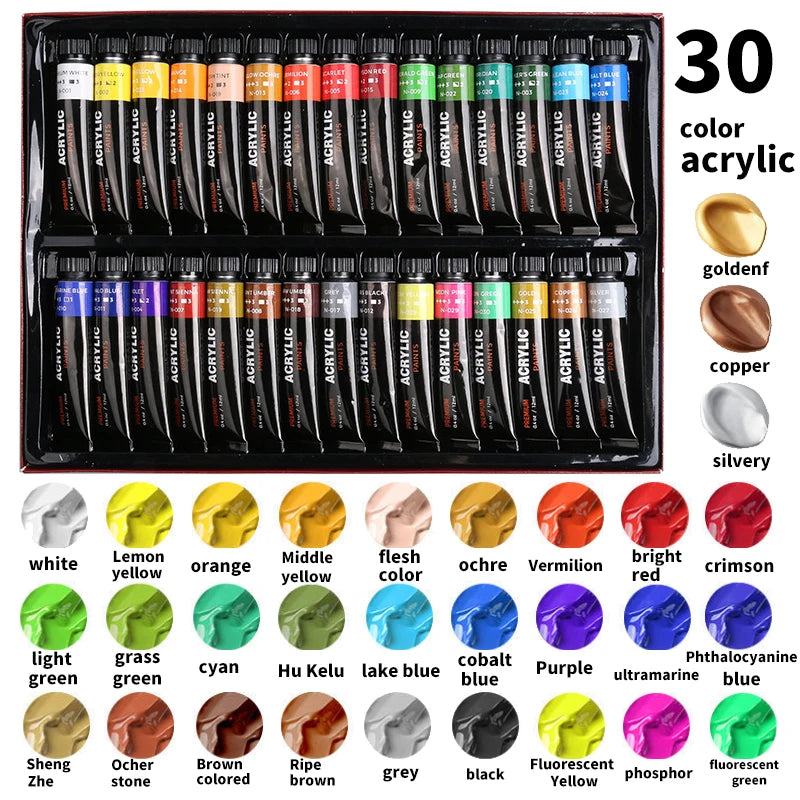 30 color acrylic pigment aluminum tube set painting graffiti DIY art paint    Home Decor Supply | Online Retail | ShoreShopper.com