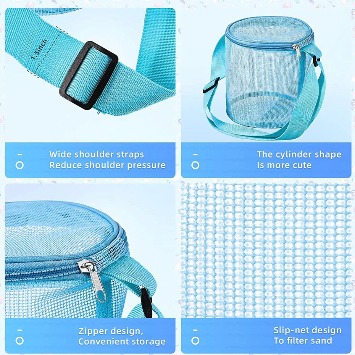 Beach swimming clothing storage bag sundries sorting beach bag shoulder backpack portable storage beach bag net bag    Your Coastal Marketplace | Shoreshopper.com