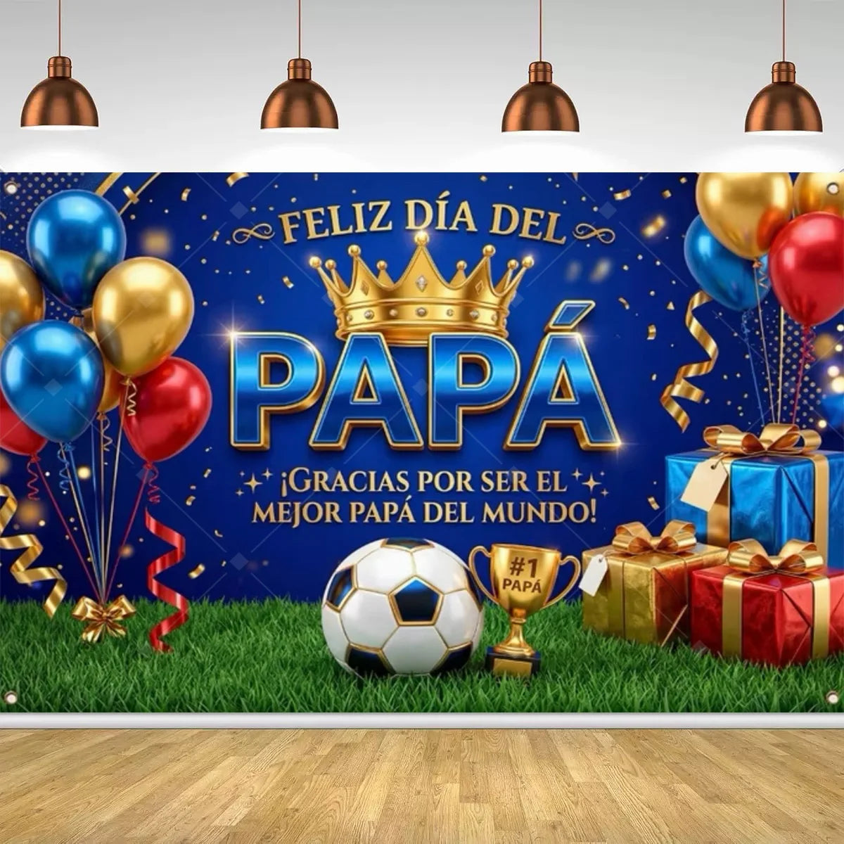 Spanish Feliz Dia Papa Backdrop Father's Day Photo Background Balloon Mustache Tie Banner Dad Party Decoration  Booth Props    Your Coastal Marketplace | Shoreshopper.com